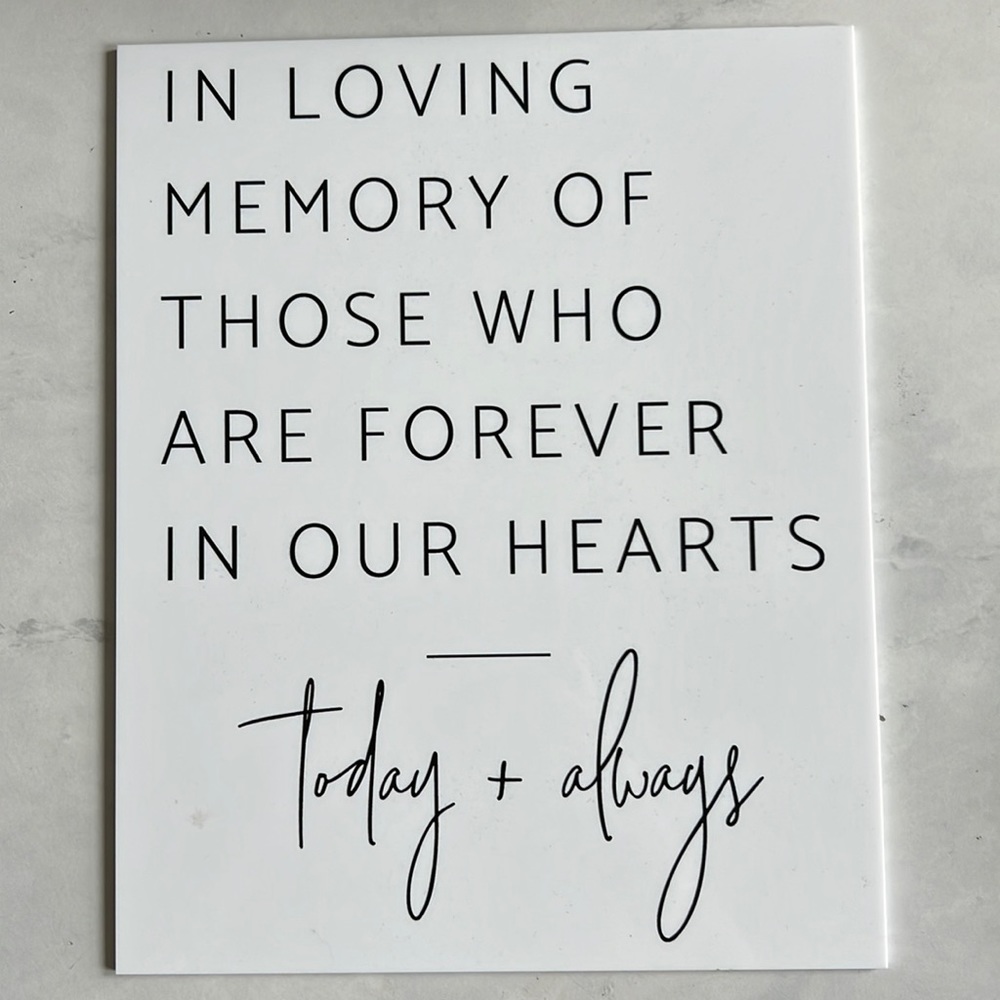 In Memory Sign for Wedding